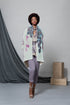 Purple Flower and Feather Kimono